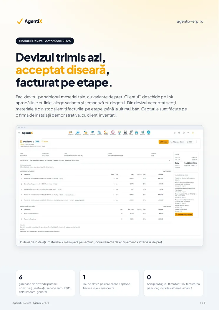 Coperta flyerului „Devize”